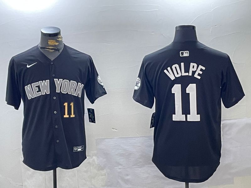 Men New York Yankees #11 Volpe Black Game 2024 Nike MLB Jersey style 12021